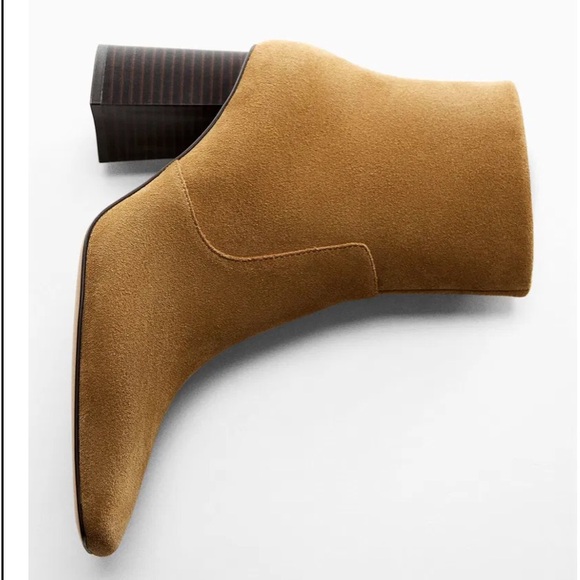 Leather Block Heel Ankle Boots - Picture 3 of 7